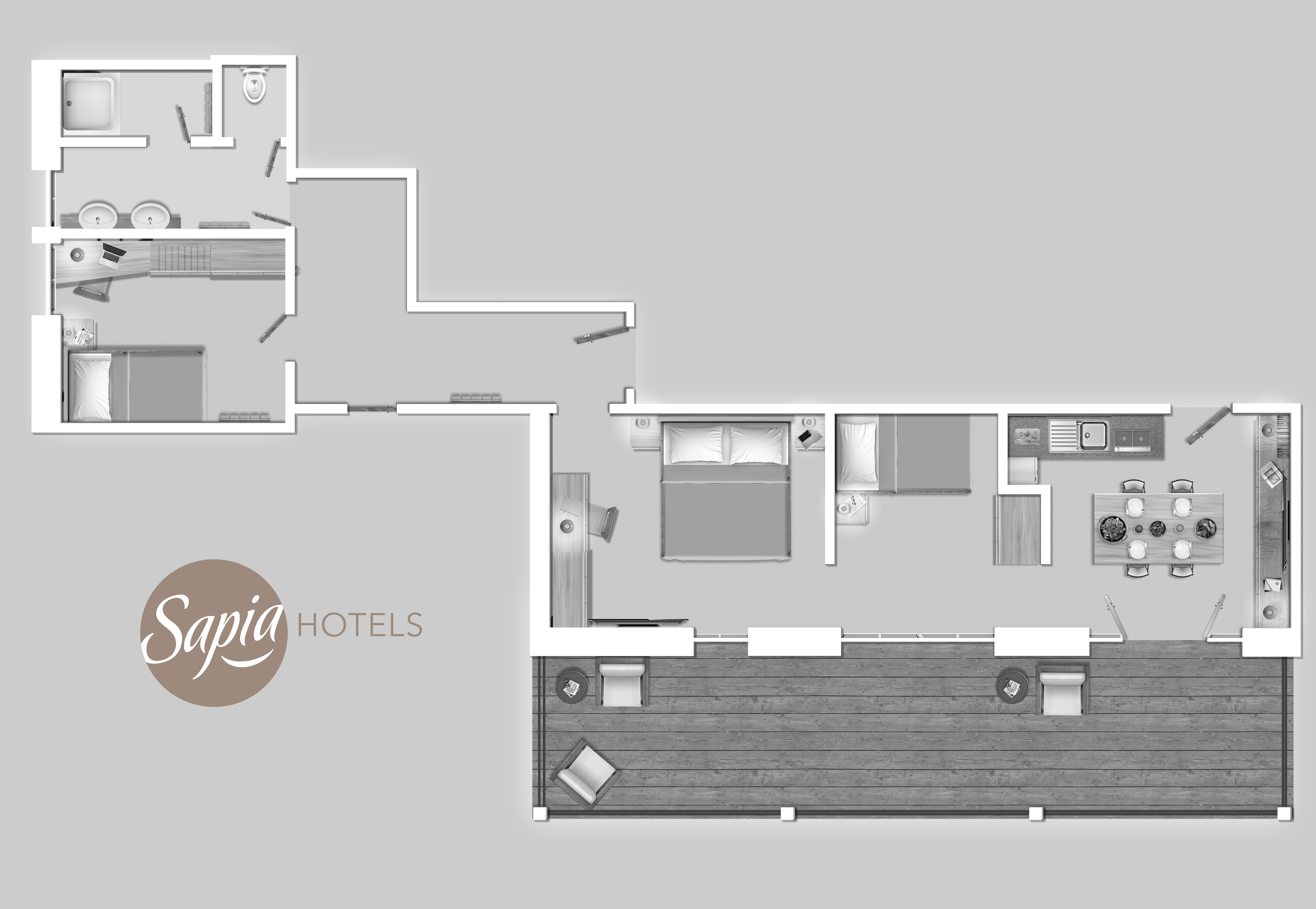 Urlaub-mit-Hund: Grundriss Apartment - Sapia Hotel St. Fridolin