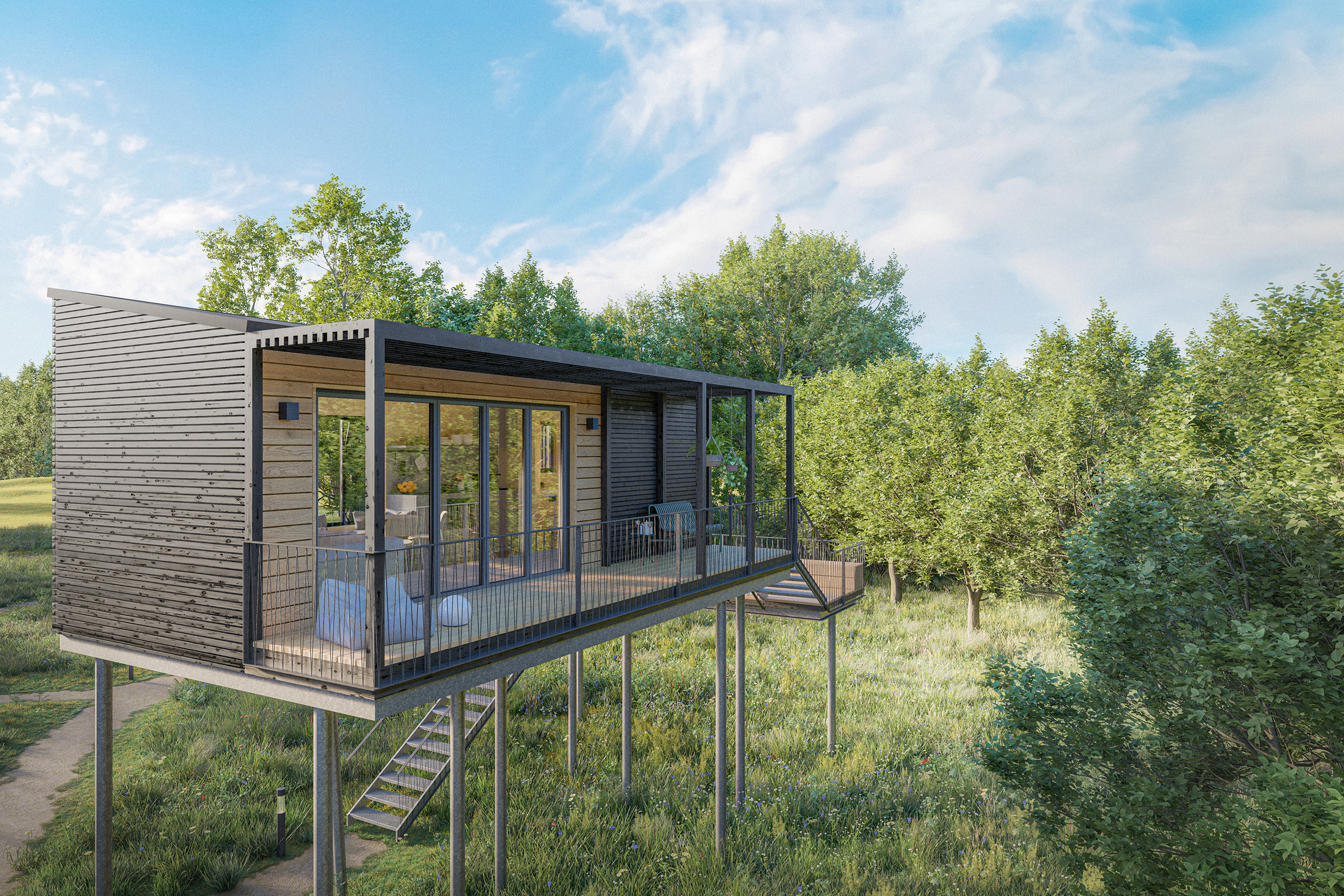 Hundehotel - Hundewiese: nicht eingezäunt - Schleswig-Holstein - Ostsee Baumhaushotel Schleswig-Holstein