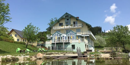 Hundehotel - Pools: Schwimmteich - Haus mit Blick vom Naturbiotop - Das Leitner Home&Horse