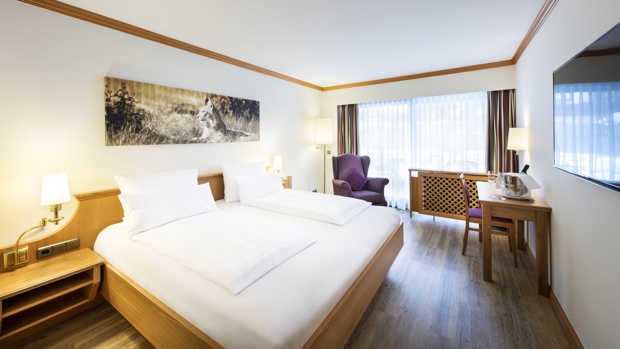 Sonnenhof Ressort | Bayerischer Wald Zimmerkategorien Komfort-Doppelzimmer zur Nord- oder Südseite mit Balkon/Terrasse