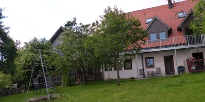 Hundehotel - Umgebungsschwerpunkt: am Land - Castell - Blick von hinten auf den neuen Balkon - Ferienhof Sommerberg