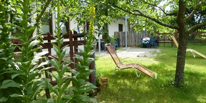 Hundehotel - Umgebungsschwerpunkt: am Land - Castell - Garten unterm Kirschbaum - Ferienhof Sommerberg