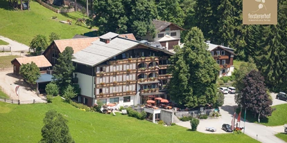 Hundehotel - Tauplitz - Unsere Hotelanlage mit Hotel, Gästehaus (rechts), Bauernhof, Waldspielplatz - Bio Hotel Feistererhof