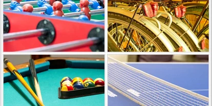 Hundehotel - Unterkunftsart: Hotel - Göttingen - Für Freizeitaktivitäten stehen Tischkicker, Billard und Tischtennis, sowie Leihfahrräder (je nach Verfügbarkeit) zur Verfügung. - Waldhotel Schäferberg