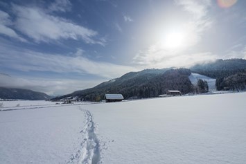 Urlaub-mit-Hund: Spuren im Schnee - Hotel Das Leonhard